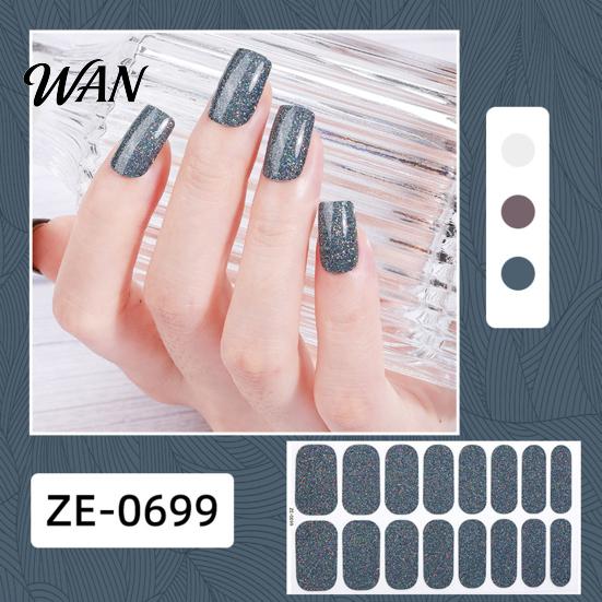 Nail Polish Strip Glitter Strips with File Easy Apply Remove Self Adhesive Women DIY Full Sticker Home Manicure Art Decoration Wrap Peel Stick Nails