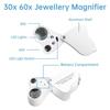 Adjustable Lighting Foldable Jewelry Magnifier Handheld Magnifier  for Jewelry Inspection