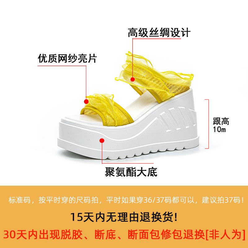 Summer thick-soled fungus lace sandals 2025 new women's open-toed cool slippers simple solid color slippers