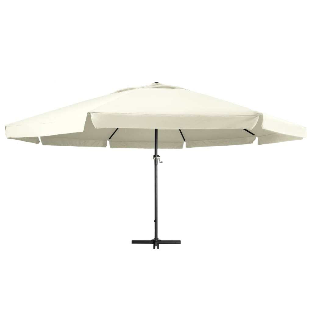 Sun Umbrella with Aluminum Pole 600 cm Sand White