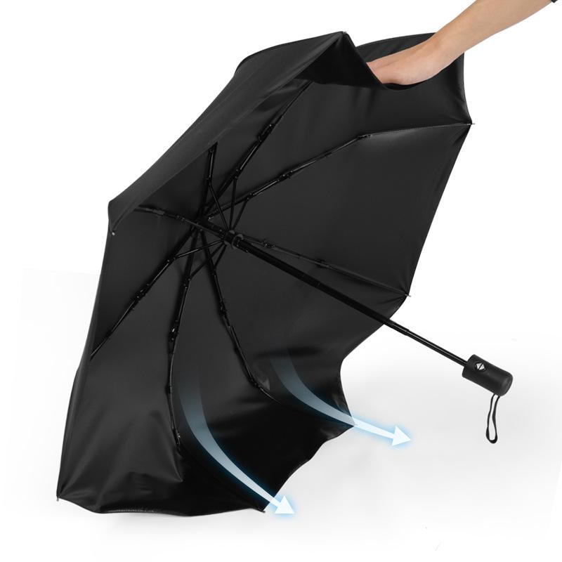 Auto Open Close 8 Rib Folding Umbrella Lightweight Sun Rain Dual Use Parasol for Women Travel