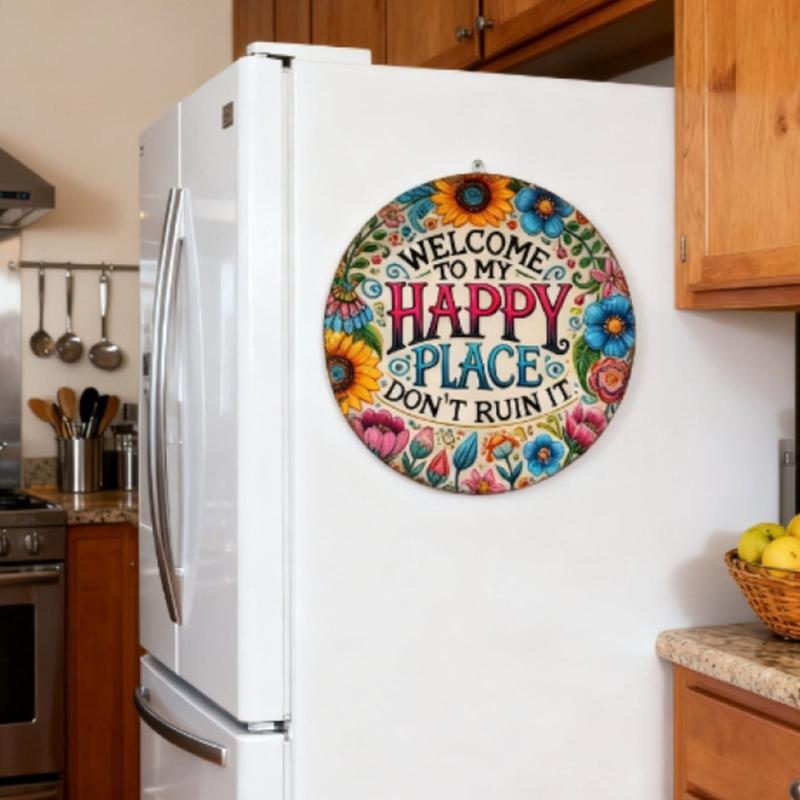 Welcome to Happy Place Don't Ruin It Wall Signs Welcome Sign for Front Door Wooden Wall Signs for Office Home Decors