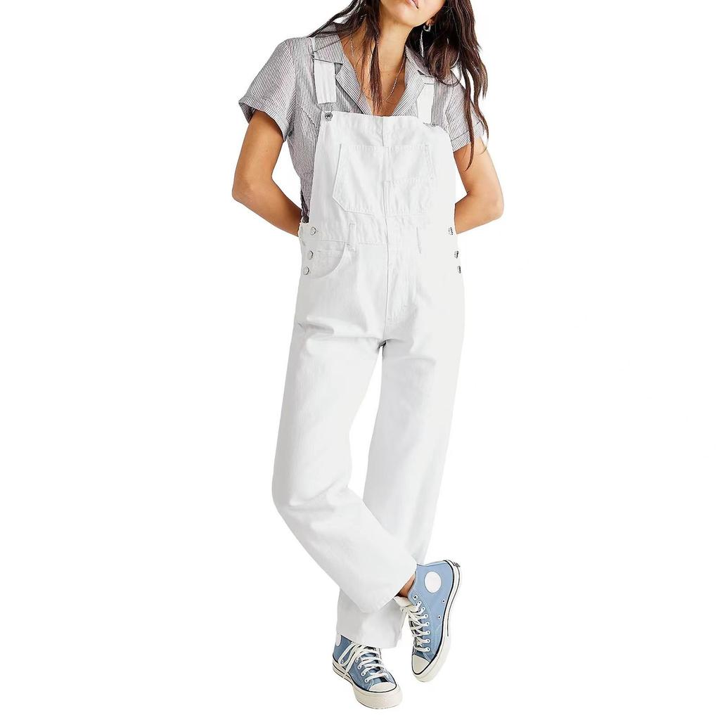 Tuta in Denim Casual Larga da Donna - Cross 2025 Moda Europea