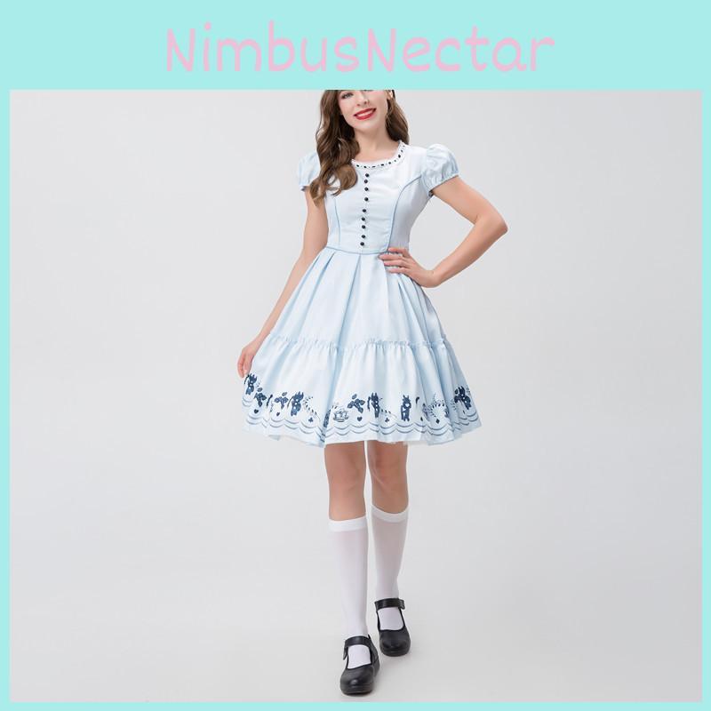 Alice In Wonderland Maid Costume Polyester Cosplay Dress For Stage Performance