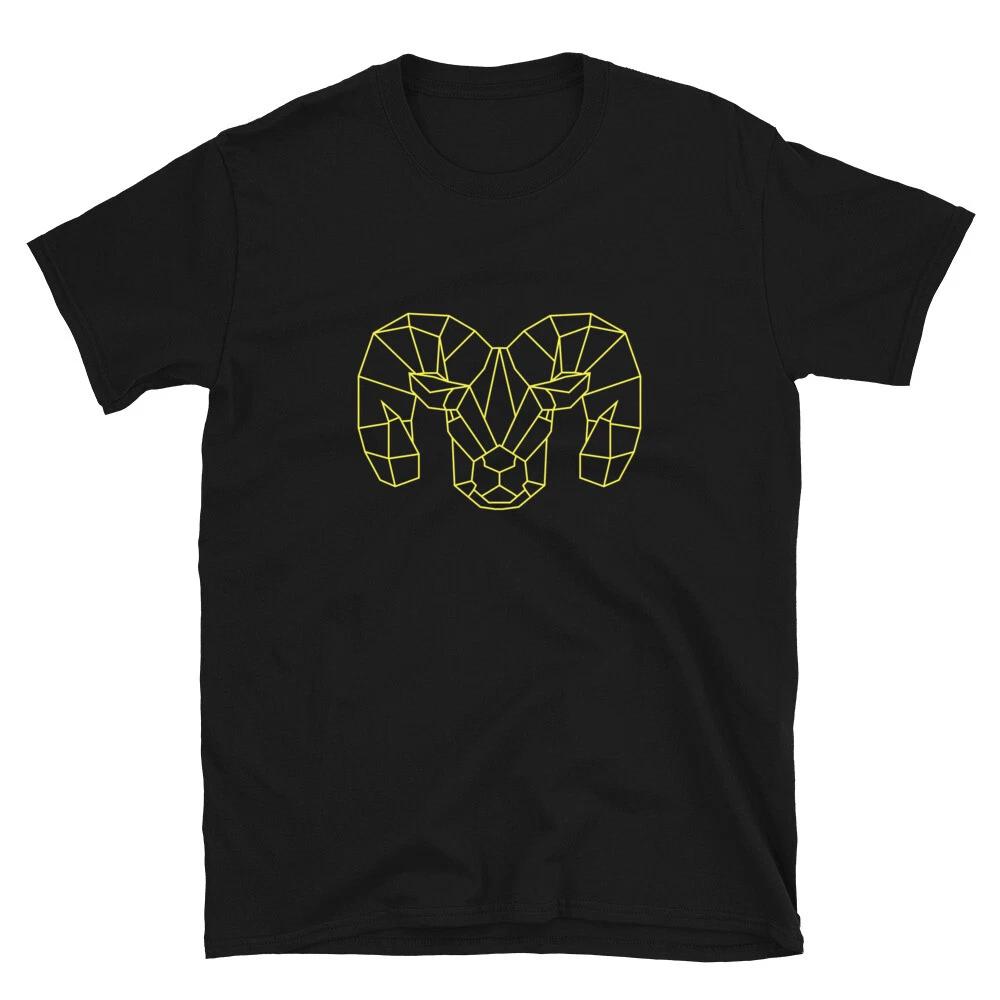 RAM Sheep Yellow Animal Outline Classic Fit T- Shirt 2XL
