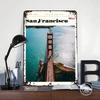 San Francisco California Travel Art Printed Poster Customized Wall Art Retro Vintage Metal Tin Signs for Room Bedroom Decoration