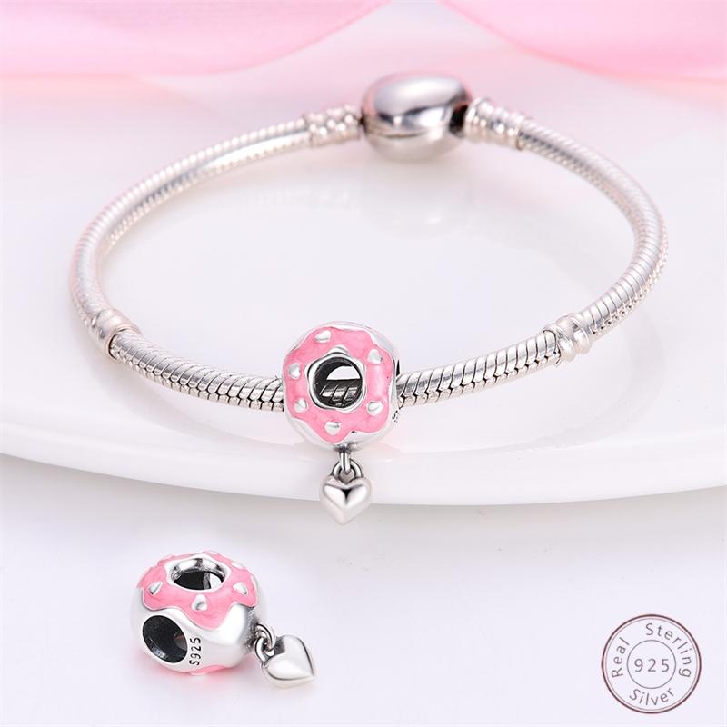 Copper Beaded Pendant Donut Dessert Cake Original 3Mm Bracelet Women Fine Jewelry