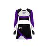 2pcs 2026 Women Sparkle Cheerleading Uniform Long Sleeve Crop Tops Mini Skirt Halloween Party Cosplay Costume Cheerleader Skirts