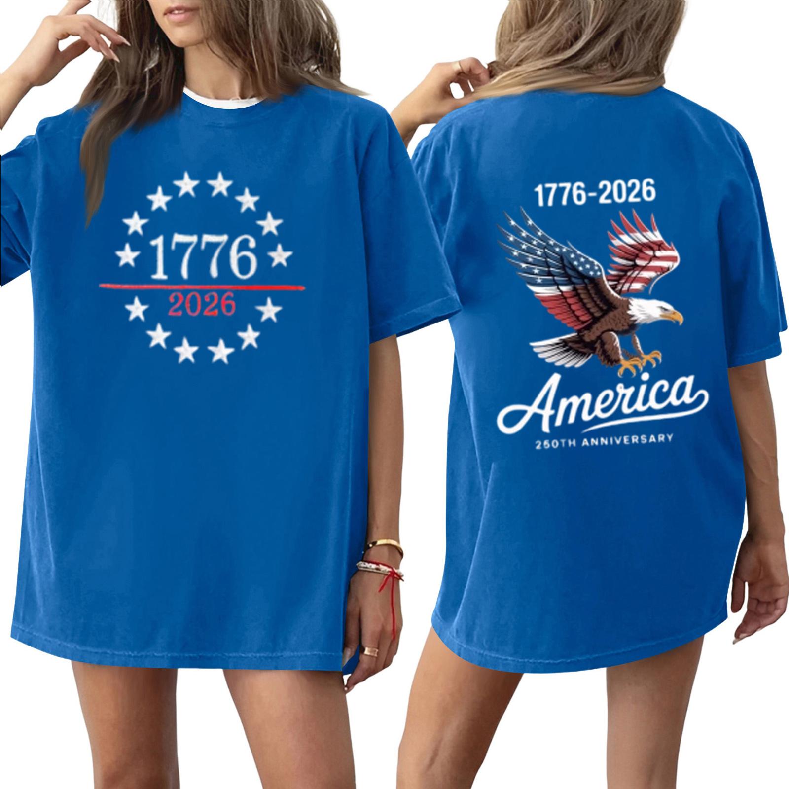 Women s Casual Printed Round Neck Pullover Short Sleeve Top S