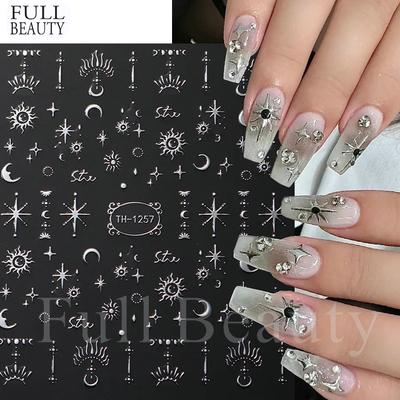 3D Golden Wave Line Nageldekal Marmor Blå Geometri Abstrakt Blommor Nail Art Sliders Dekaler Folier Manikyrdekorationer