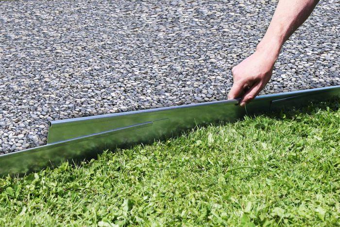 Bordure de Jardin en métal alu/zinc - ICH-ZAPFE.DE - 13,5 cm x 120 cm - Galvanisé - Métal