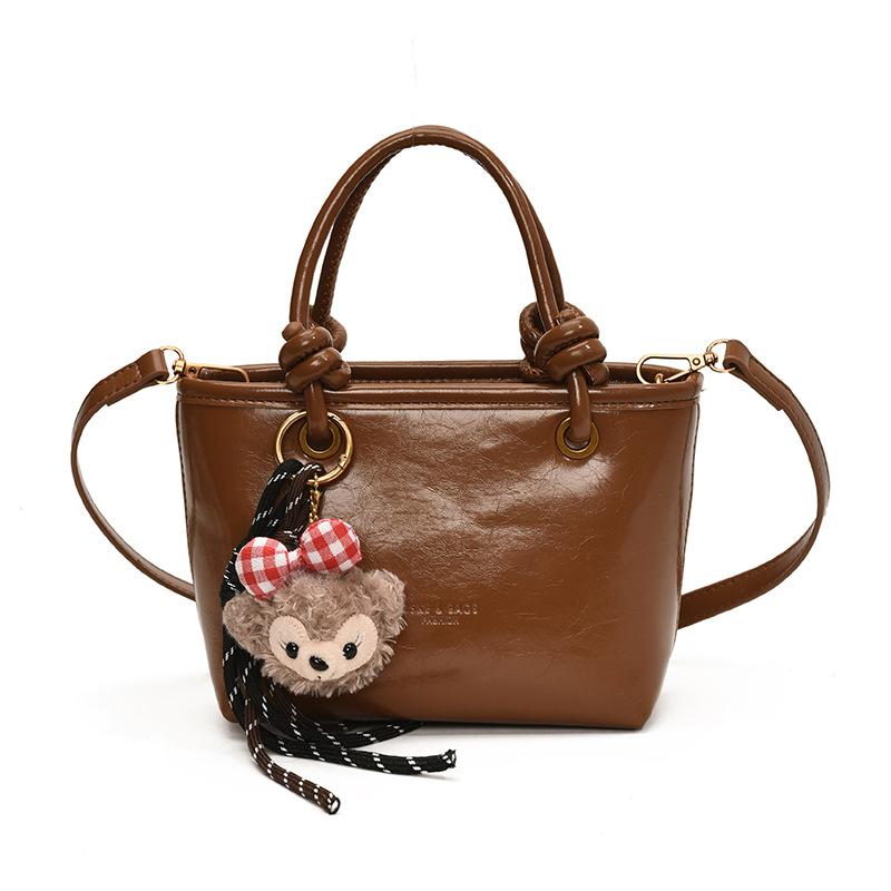 

Маленькая сумка женская новая повседневная универсальная модная сумка-мессенджер портативная сумка-ведро no pendant коричневый