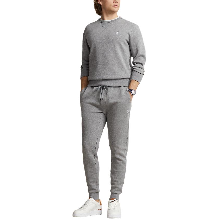 Polo Ralph Lauren Solid Color Logo Pattern Embroidered Crew Neck Long Sleeve Sweatshirt Men sweatshirt Steel-Gray MNPOKNI16823445-020