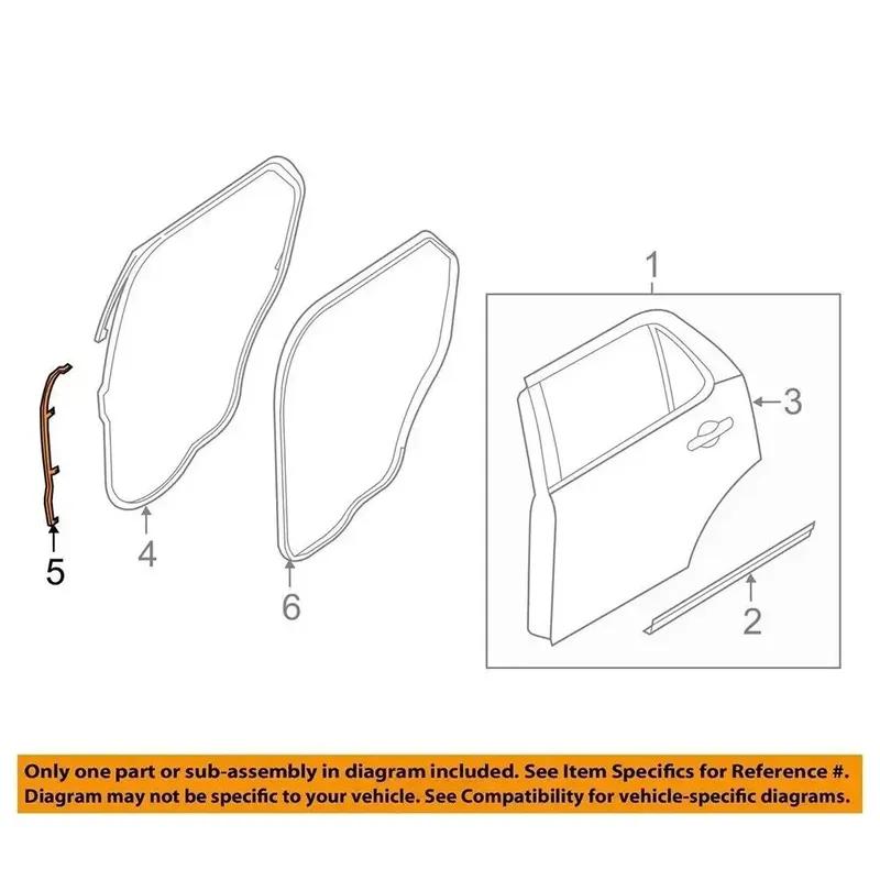 Rear Door Left Right Weatherstrip Sealing Strips For Ford Explorer 2011-2019 BB5Z7825325B BB5Z7825324B