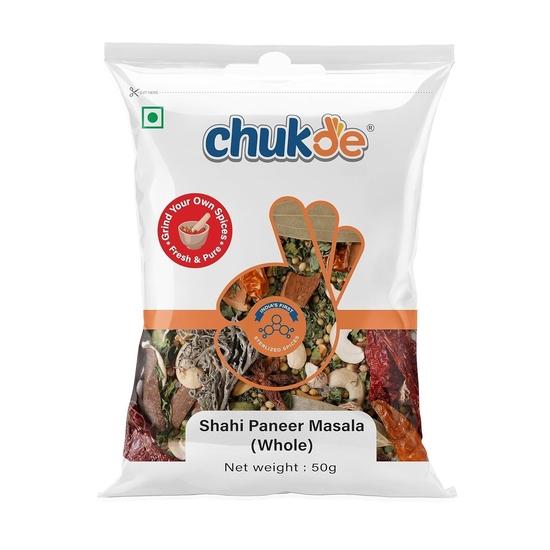 Chukde - Shahi Paneer Masala heel - Hele Gemengde Specerijen - Authentieke & Aromatische Smaak - Kruidenmengsel - 50 Gram - Pak van 3