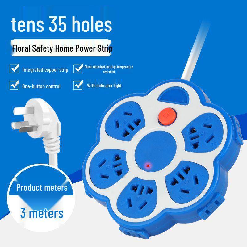 Creative USB Multi-Hole Power Strip with Anti-Leakage Socket for Dorm & Home