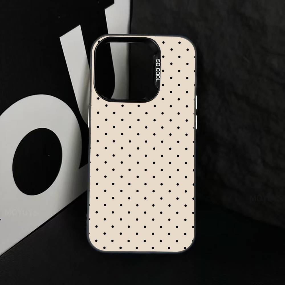 Classic Polka Dot Phone Case For iPhone 17,16,15,14,13,12,11 Plus,Pro Max,XS,Colorful Silver Black Cover