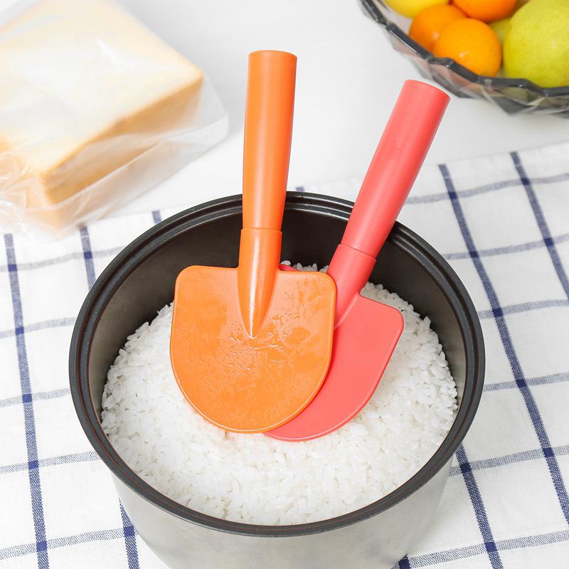 Creative Shovel Shaped Spoon Non Stick High Tempe Resistant Spoon Multifunctional Food Safe Free Standing Adorable Rice Spoon