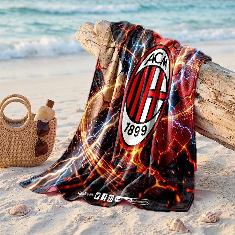 AC Mailand Print Mikrofaser Strandtuch Schnelltrocknend Saugfähig Großes Handtuch für Strand Schwimmen Reisen