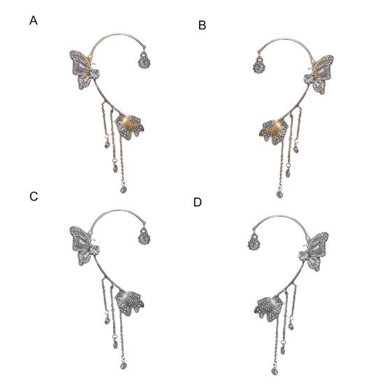Boucles d'oreilles papillon, 1 pièce, design à pompon, exquis, résistant à la décoloration, indolore, facile à porter, décoratif, élégant, style papillon