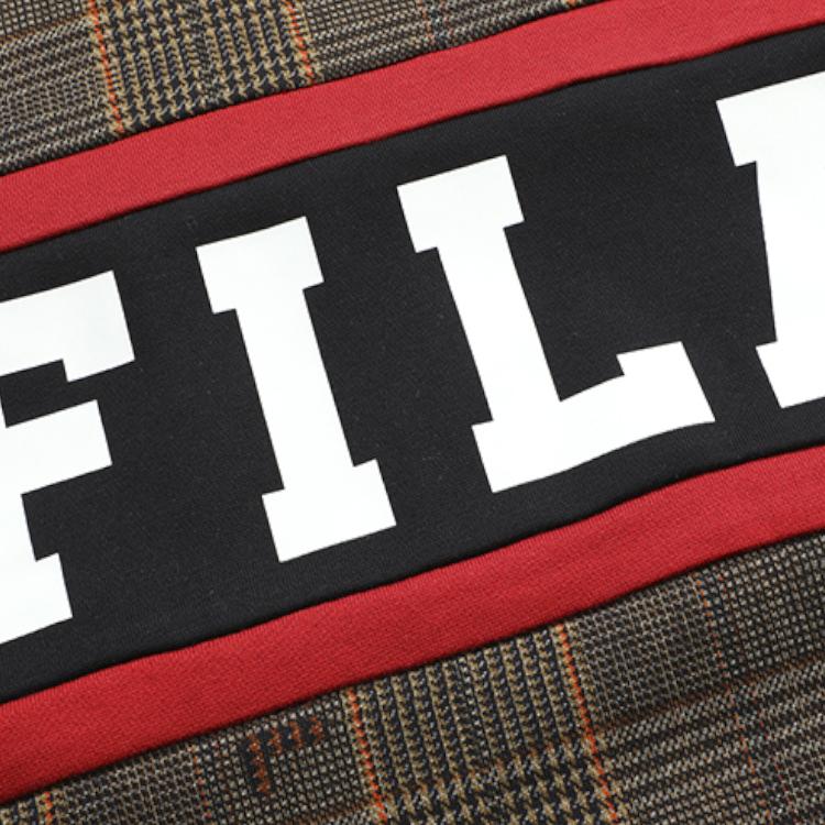 Fila Mihara Yasuhiro Kollaborationsserie Colorblock Kapuzensweatshirt Herren Sweatshirt Moosbraun F11M213201F-LK