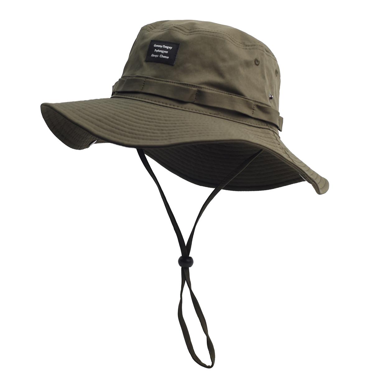 Zealous Sole Women's Green Wide Brim Bucket Hat For Men Summer Sun Protection Sun Hat Outdoor Fishing Hiking Bonnie Fisherman Hat