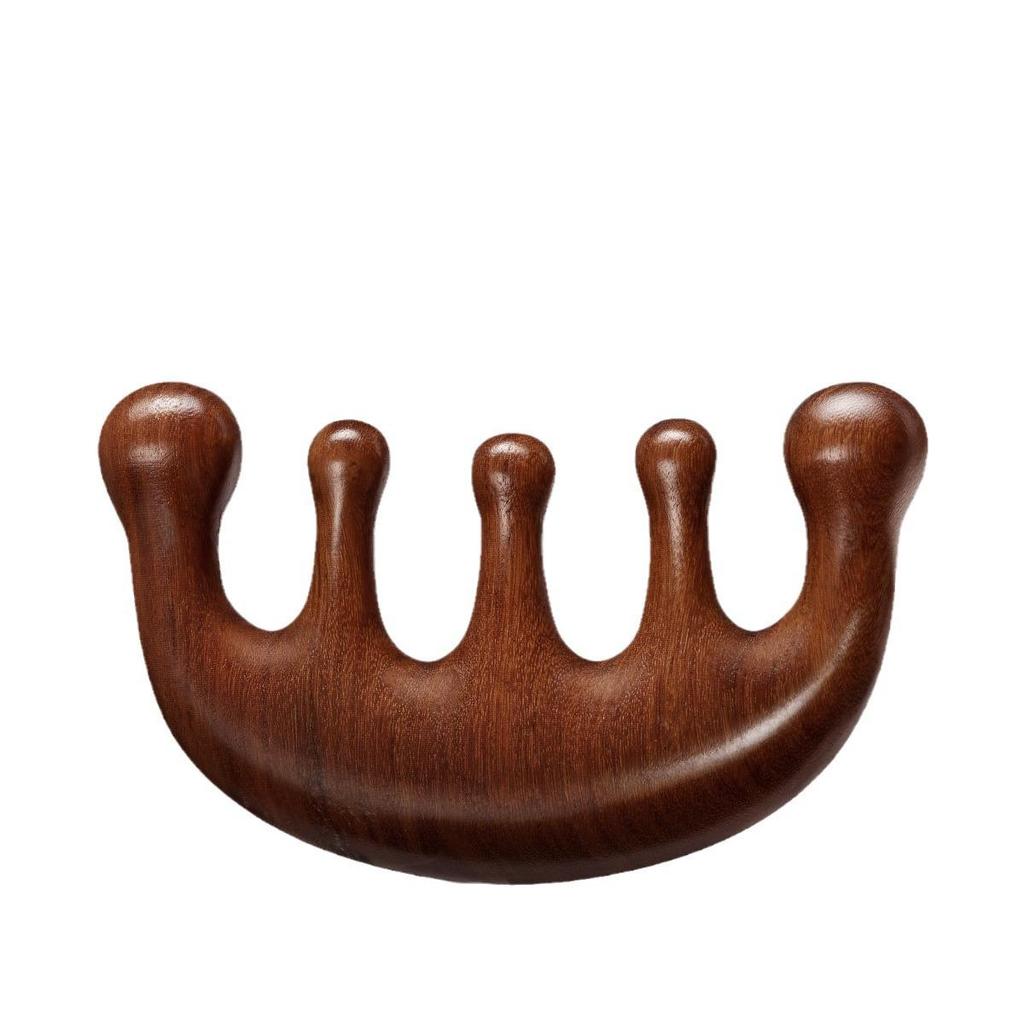 Sandalwood Five-Claw Scalp and Neck Massage Comb for Decompression Therapy