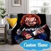 Custom Name Chucky's Bloody Tale Blanket bed sofa Blanket Flannel Blanket for Camping, Hiking, Picnic Essentials,gift for Fan family