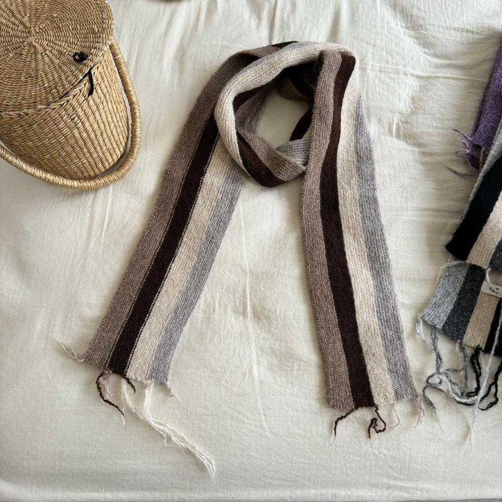 Y2k Color Block Knitted Scarf Women Cashmere Wool Scarves Harajuku Decoration Neckerchief Korean Style Thin Narrow Long Scarf
