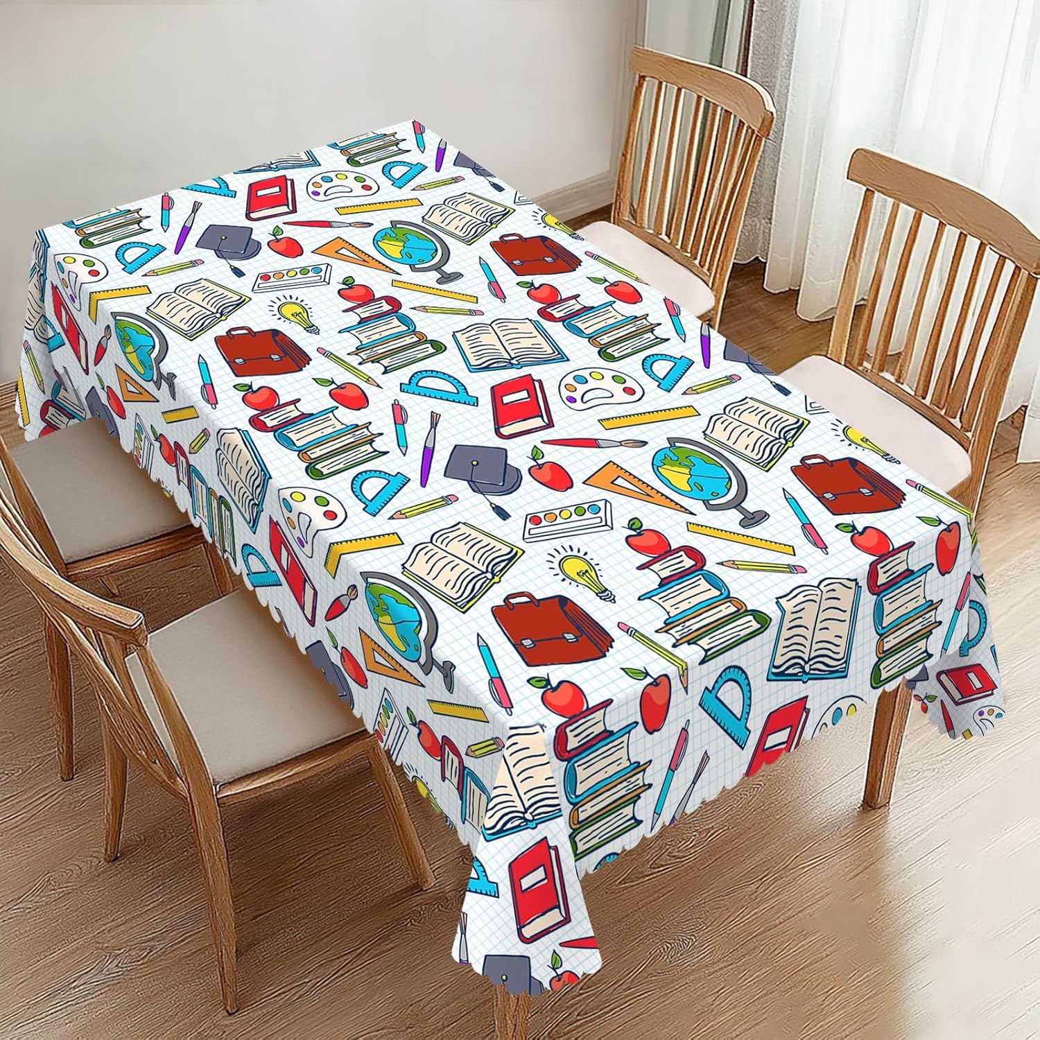 Jmg Household Supplies Unisex Science Elementary Theme Rectangle Tablecloths For Table Decor Washable Farmhouse Kitchen Dining Tablecloth Holiday Party Decor
