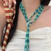 Retro Dopamine Stripe Clavicle Necklace: Unique, Trendy, Color Block Design for Women
