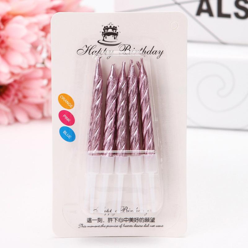 10pcs/Box Mini Threaded Style Decorative Holiday & Wedding Candles, For Dining Room, Proposal, Birthday, Graduation
