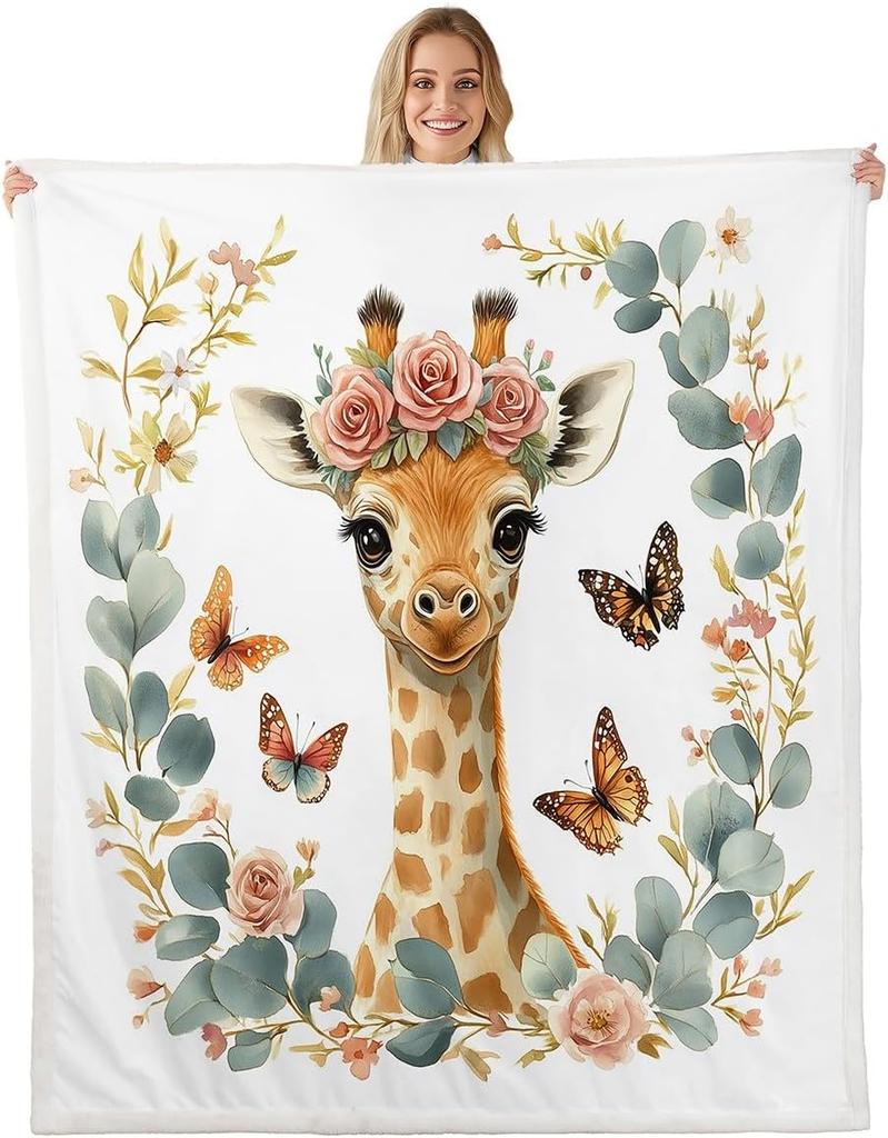 GUOYU Blanket Boys Girls Japanese Style Plush Blanket for Bed Sofa Couch Japanese Ukiyoe Sherpa Blanket Cherry Blossoms Fleece Throw Blanket