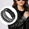 3 Pieces Punk Bracelet For Men Women 80S90S Gothic Spike Bracelets Rivet Cuff Leather Wristband Adjustable Punk Rock Bracelet
