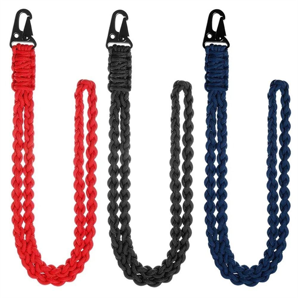Braided Olecranon Lanyard Metal Clip Umbrella Rope Keychain Paracord Neck Lanyard Climbing Rope