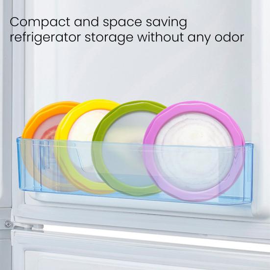Avocado Saver Holder Onion Storage Container BPA-Free Fruit Vegetable Keeper for Fridge Space Saving Lemons Tomatoes Garlic Storage Containers