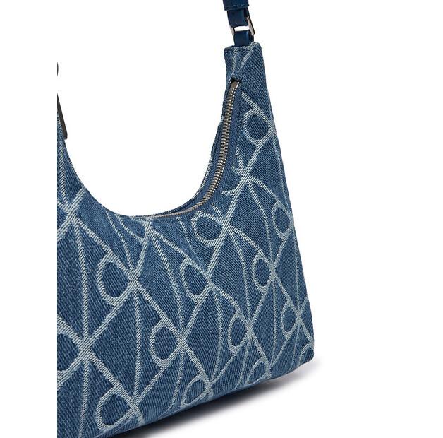 Calvin Klein Emblem Aop Denim Shoulder Bag