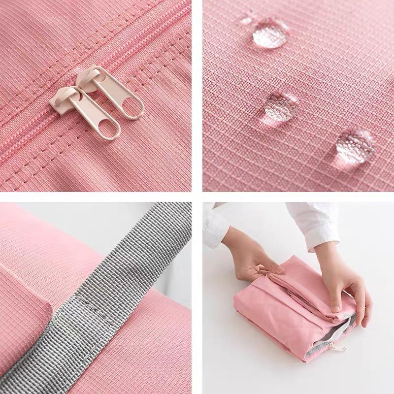 Nordic Travel Waterproof Folding Storage Bag - Thickened Oxford Cloth Solid Color Handbag