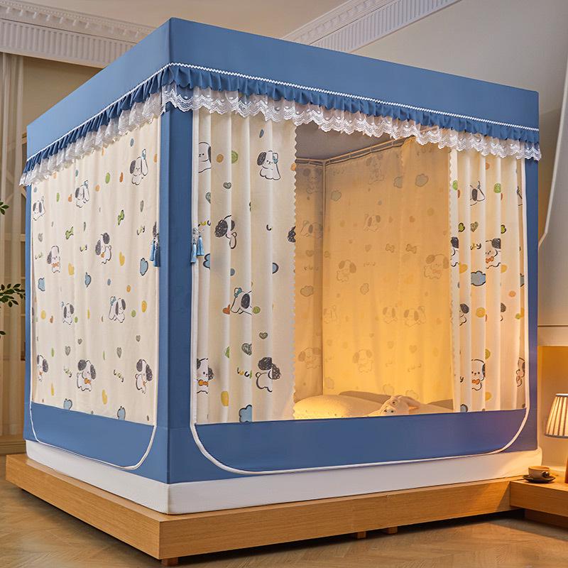 Class A Mother and Baby Grade Printed Blackout Mosquito Net for Children's Sitting Bed - Anti-Fall, Three-Door Design