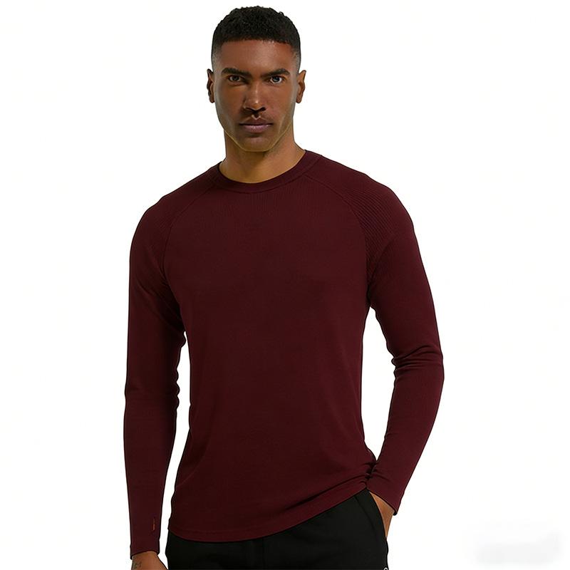 Men Long Sleeve Crew Neck T Shirt Lightweight Pullover Casual Regular Fit Knitwear Top for Daily Wear Office School