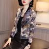 Summer Women Chiffon Jacket Thin Breathable Baseball Uniforms Long Sleeve Printed Jacket Loose Short Plus Size Sunscreen