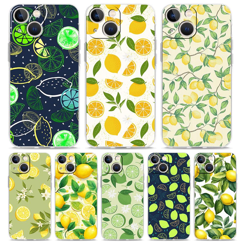 Fruit lemon Phone Case For iPhone 11 Cases iPhone 15 12 13 14 16 Pro Max X XR XS 14 15 Plus 16Pro iPhone16 Clear Cover
