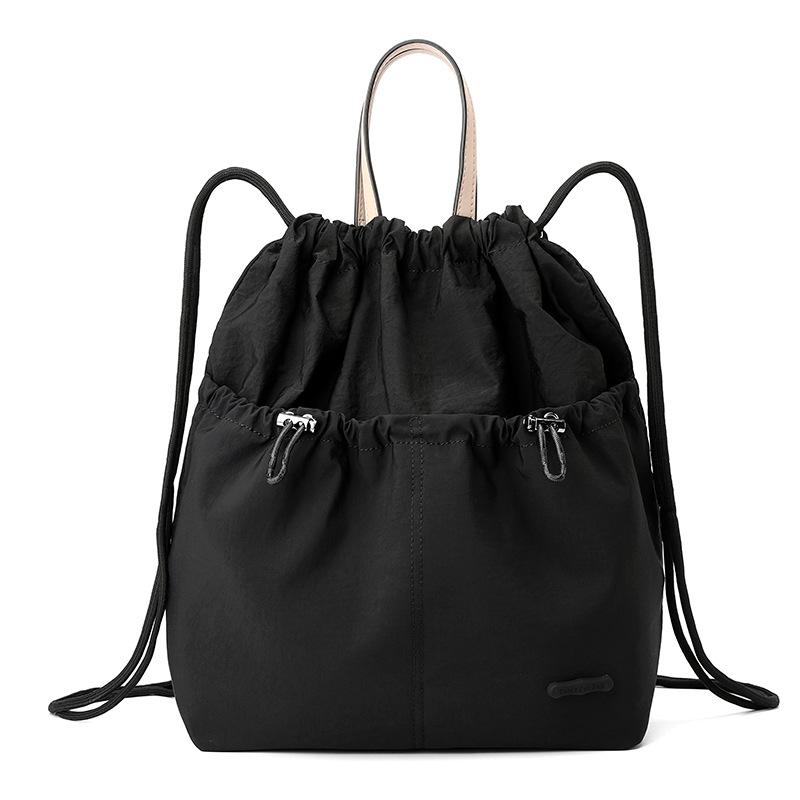 Large Capacity Backpack Women's Fashion Niche Drawstring Schoolbag Bucket Bag Leisure Lightweight Travel Backpack