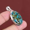 Copper Chrysocolla Pendant Natural Gemstone Jewelry 925 Sterling Silver Pendant Handmade Dainty Pendant Healing Stone Jewelry Gifts For Wife