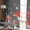 Shiitake Mushroom Flower Moon Bedroom Transparent Sheer Curtains Holiday Decoration Window Voile Tulle Curtain
