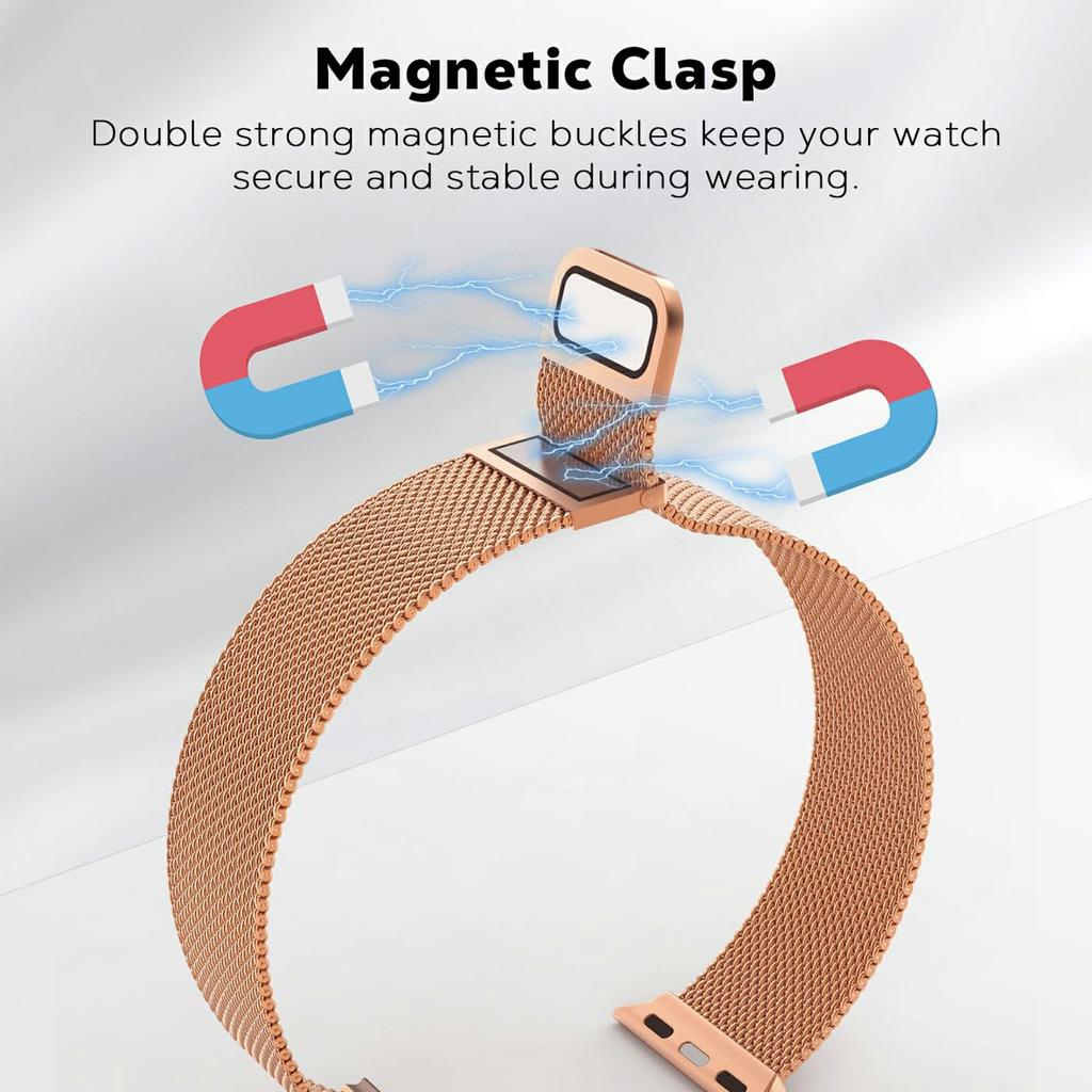 Colored Metal Strap for Apple Watch Series 10 9 8 7 SE 6 5 4 3 2 1 42mm 41mm 40mm 38mm Magnetic Closure Milanese Watch Band