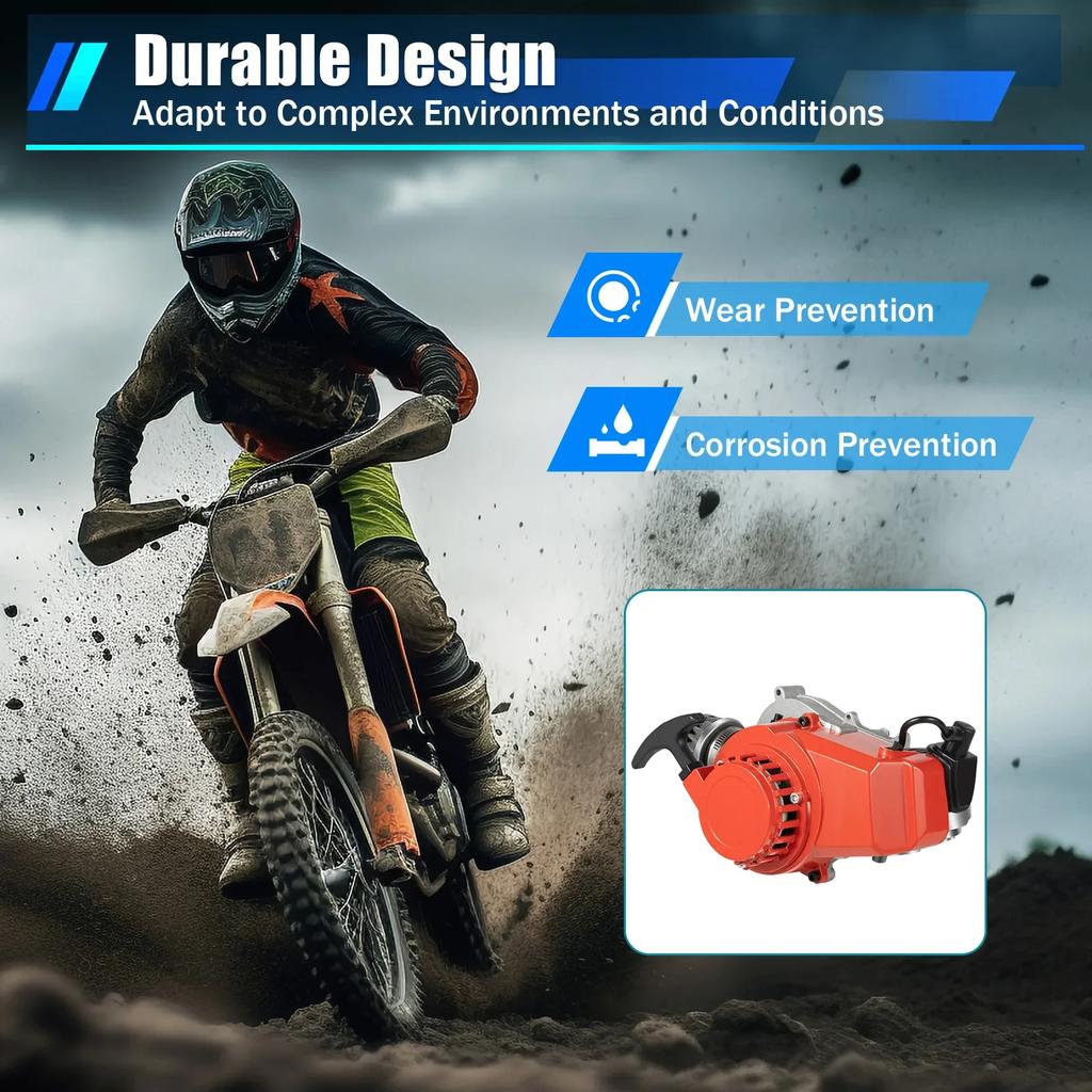 48km/h 49CC 2-Stroke Pull Start Engine Gas Motor Electronic Ignition with Air Filter for Pocket Bike Mini Dirt Bike ATV Scooter