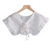 Women Lace Detachable Collar Shawl Bowknots Neckwear Fake Collar Shoulder Wraps Female False Collars Small Cape