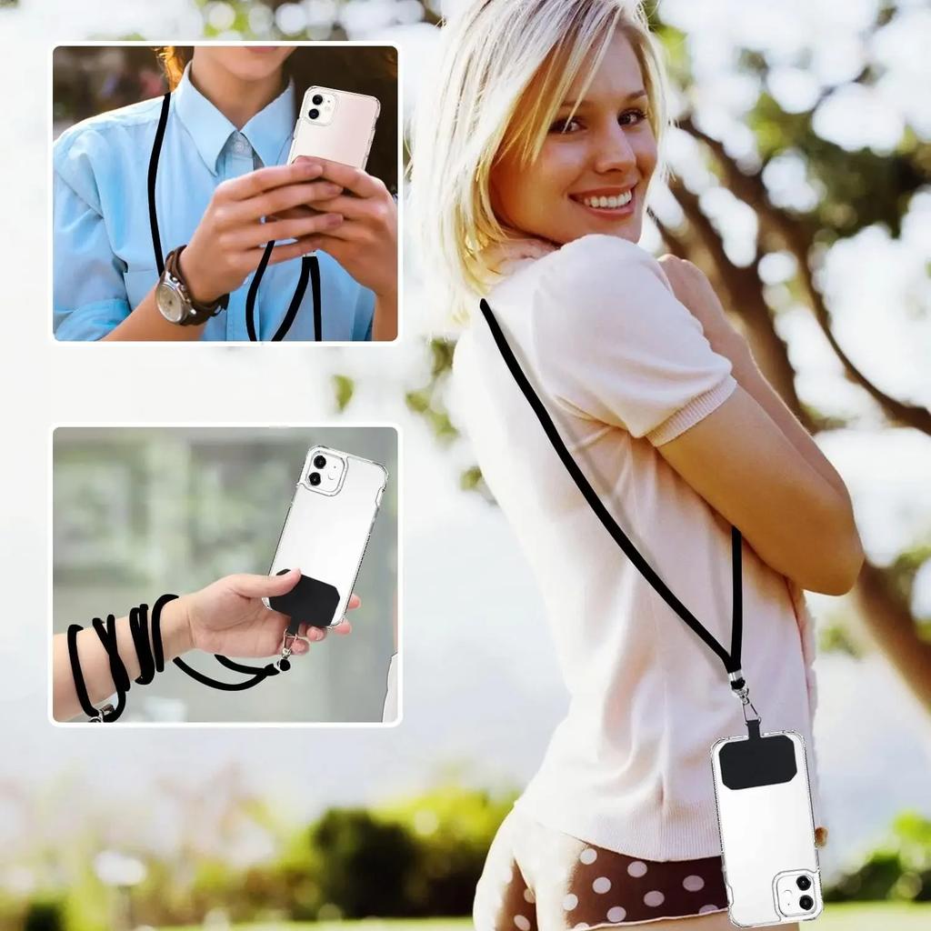 Adjustable Hanging Piece Mobile Phone Back Clip Fixed Card Hanging Neck Universal Lanyard Safety And Anti Loss Crossbody Strap