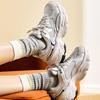 New Anta Wear Resistant Support Height Increasing Low Top Chunky Sneakers Women's Silver Gray 922518814-1
